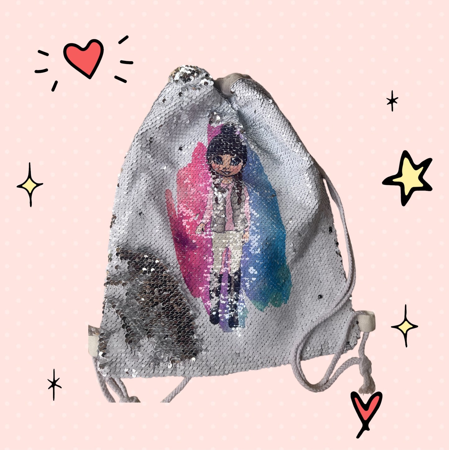 Sequin - Hidden Design Drawstring Bag