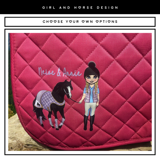 Saddle Pad - Girl and Horse Design