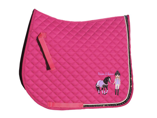 Diamante Saddle Pad - Girl and Horse Design