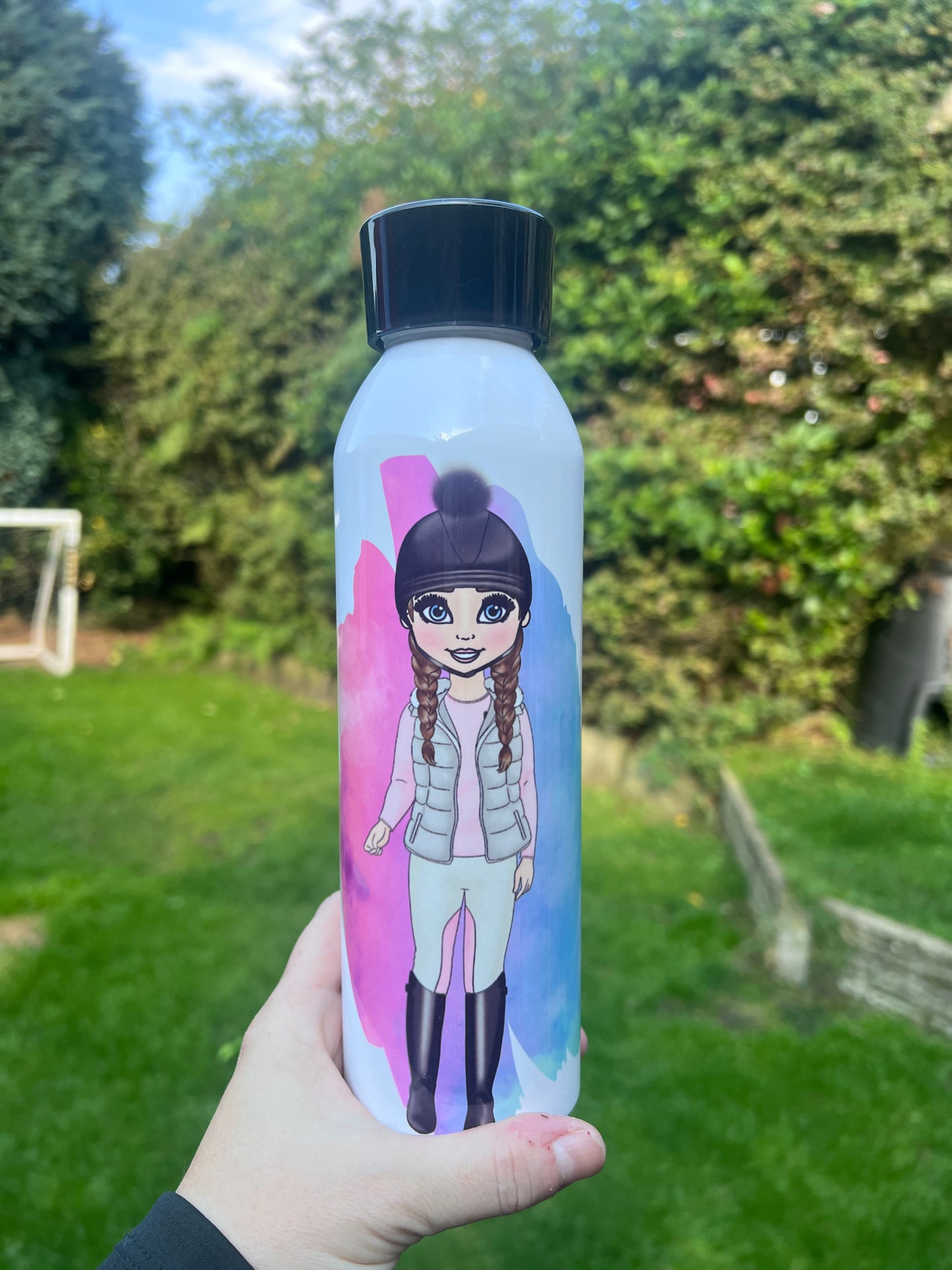 Brunette rider water bottle