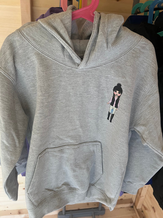 Grey Brunette Rider Hoodie